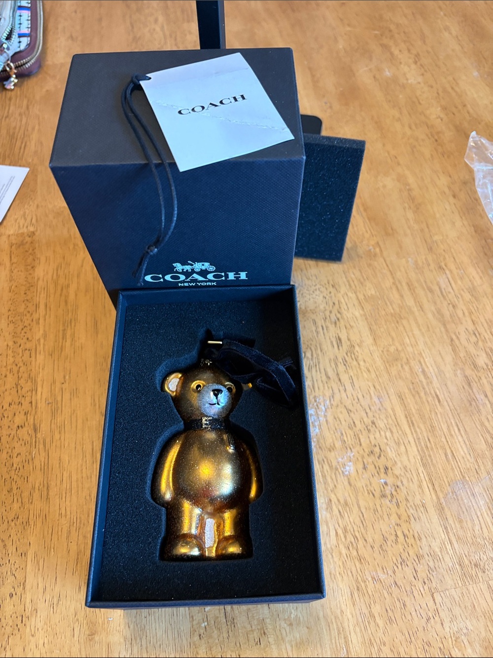 Coach Gold Teddy Bear ornament